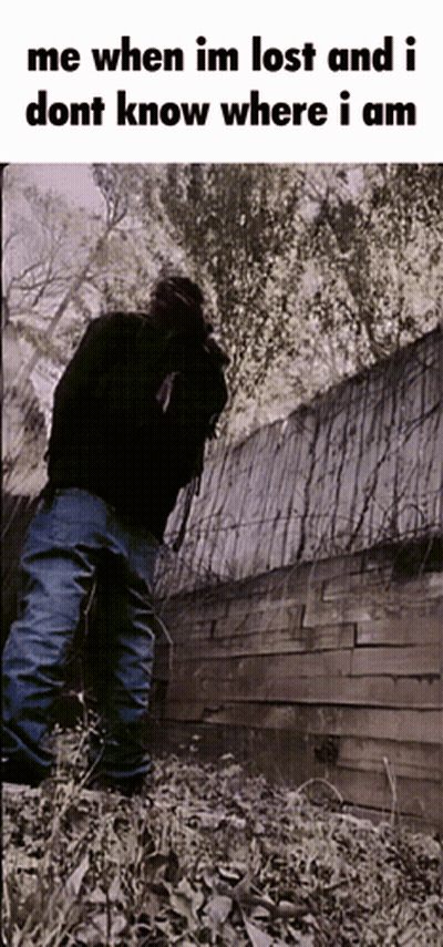 Man Standing In Leaves Me When Im Lost And I GIF
