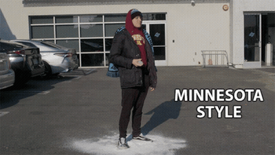 Man Standing In Parking Lot Minnesota Style GIF
