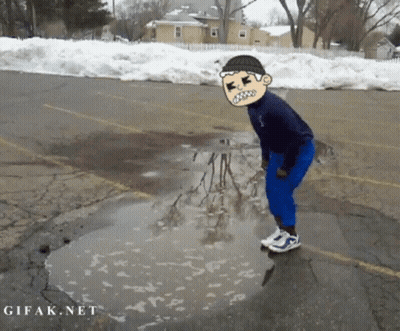 Man Standing In Puddle GIF