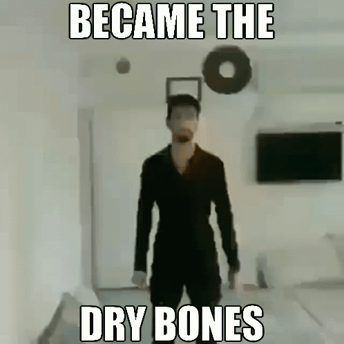 Man Standing In Room Became The Dry Bones GIF