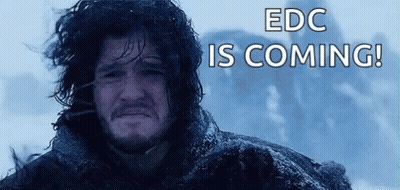 Man Standing In Snow Edc Is Coming GIF