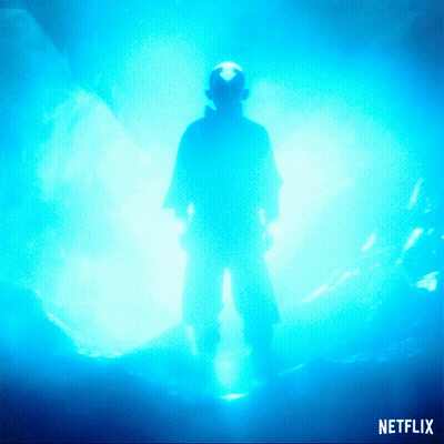 Man Standing in Tunnel With Netflix Logo