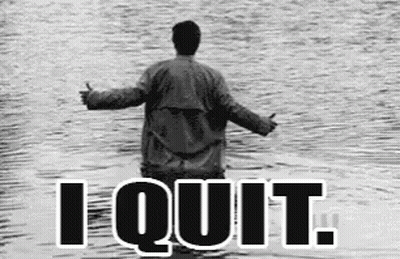 Man Standing In Water Saying I Quit GIF