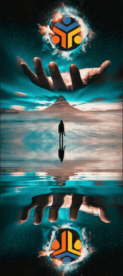 Man Standing In Water With Hand Reaching Out GIF