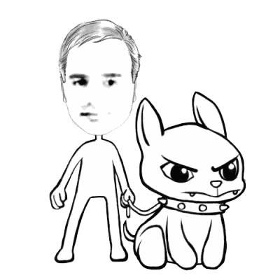 Man Standing Next To Angry Dog Sticker