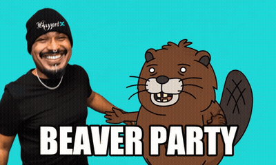 Man Standing Next To Beaver Party GIF