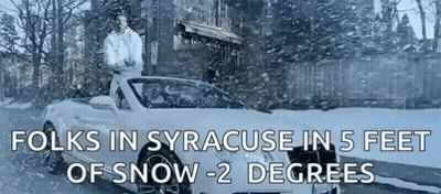 Man Standing Next To Car In Snow GIF