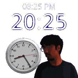 Man Standing Next To Clock 825 PM Sticker