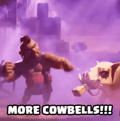 Man Standing Next To Cow Saying More Cowbells GIF