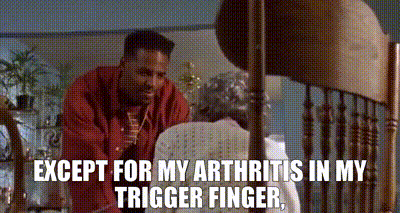 Man Standing Next To Elderly Woman In Chair GIF