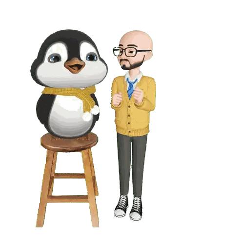 Man Standing Next To Penguin Sticker