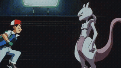Man Standing Next To Purple Pokemon GIF