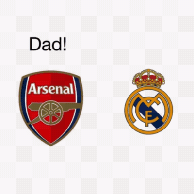 Man Standing Next To Real Madrid Logo GIF