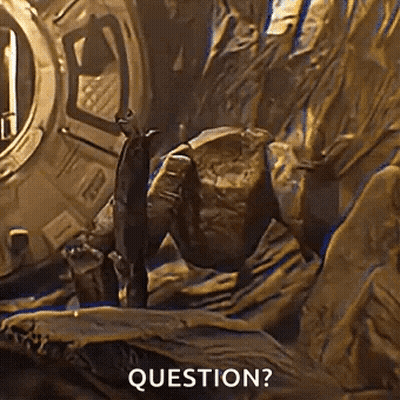 Man Standing Next To Rock Saying Question GIF