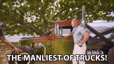 Man Standing Next To Truck Saying Manliest Of Trucks GIF
