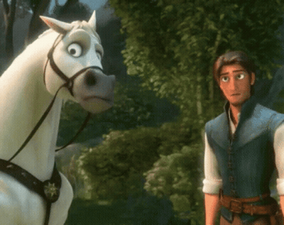 Man Standing Next To White Horse With Star GIF