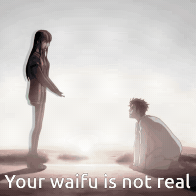 Man Standing Next To Woman With Laptop And Flowers GIF