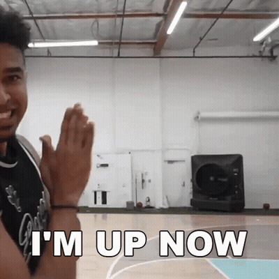 Man Standing On Basketball Court I M Up Now GIF