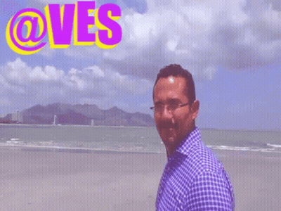 Man Standing On Beach With @Ves GIF