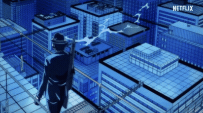 Man Standing On Building With Netflix GIF