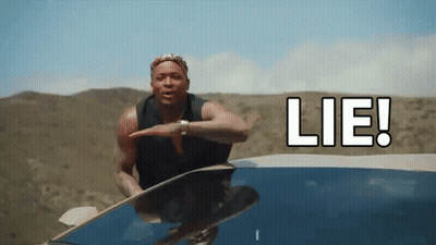 Man Standing On Car Roof Saying Lie GIF