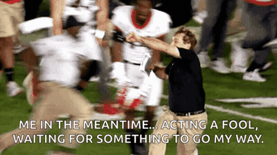 Man Standing On Football Field Me In The Meantime Acting A Fool GIF