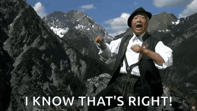 Man Standing On Mountain Saying I Know That's Right GIF