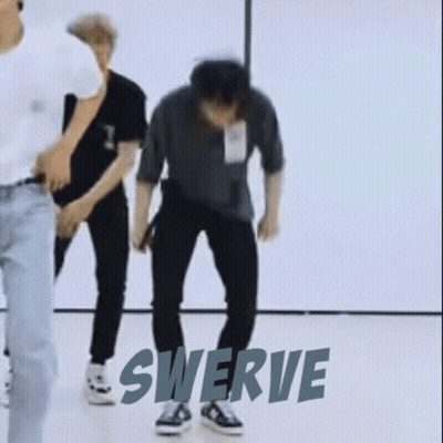 Man Standing On One Leg In Front Of Swerve GIF