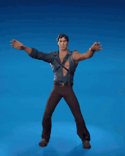 Man Standing On One Leg With Rainbow Sword GIF