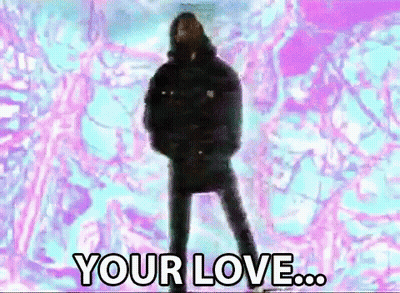 Man Standing On Purple Blue Background With Your Love GIF