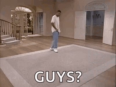 Man Standing On Rug With Guys Text GIF