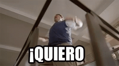Man Standing On Stairs With Quiero GIF