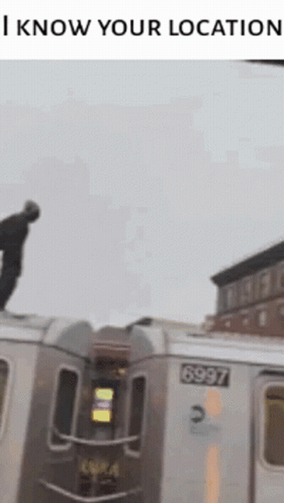 Man Standing On Subway Car 6997 GIF