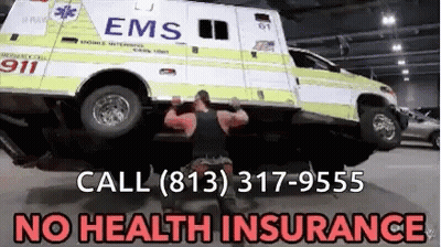 Man Standing Under Ambulance No Health Insurance GIF