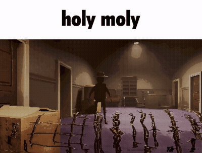 Man Standing With Holy Moly GIF