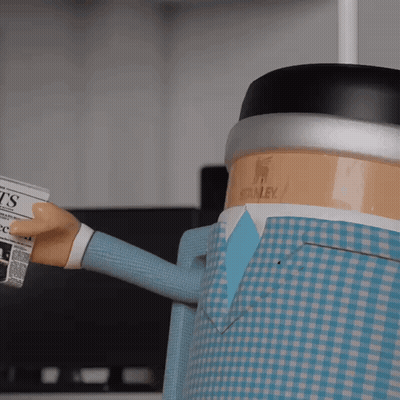 Man Statue Holding Newspaper TS GIF