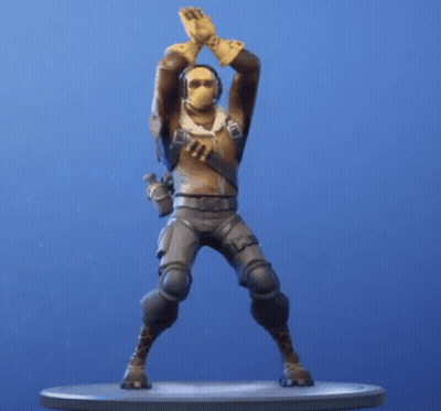 Man Statue Standing On One Leg With Surfboard GIF