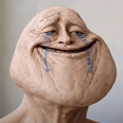 Man Statue With Tears From Eyes And Mouth GIF