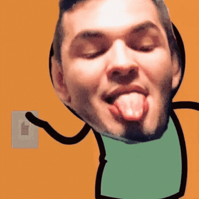 Man Sticking Tongue Out With Light Switch GIF
