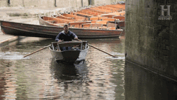 Man Struggle To Row The Boat GIF