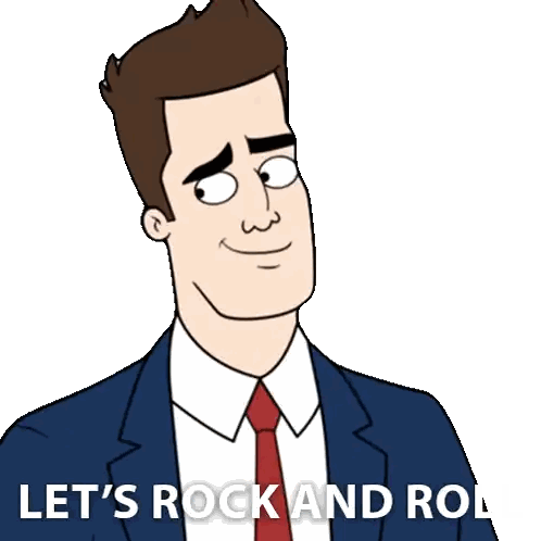 Man Suit And Tie Let's Rock And Roll Sticker