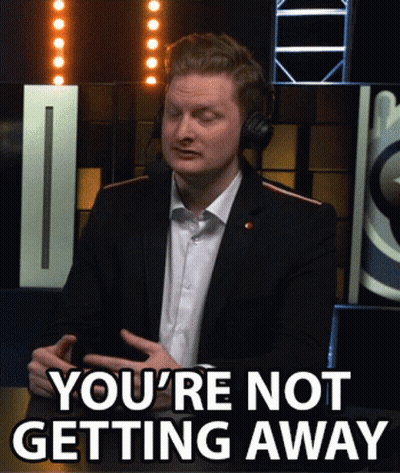 Man Suit Headphones Says You're Not Getting Away GIF