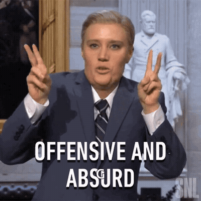 Man Suit Making Peace Sign Says Offensive Absurd GIF