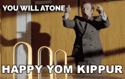 Man Suit Middle Finger You Will Atone Happy Yom Kippur GIF
