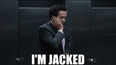 Man Suit Tie Says I'm Jacked To Tits GIF