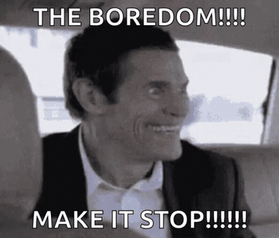 Man Suit Tie Smiling Boredom Make It Stop GIF