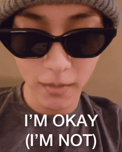Man Sunglasses Hat Says I'm Okay (I'm Not) GIF