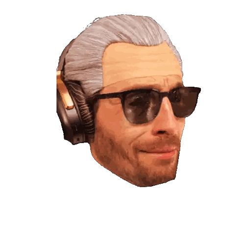 Man Sunglasses Headphones I'm So Well Scared Sticker