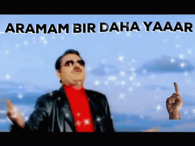 Man Sunglasses Red Sweater Pointing Up Aramam Bir Daha Yaaak GIF