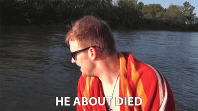 Man Sunglasses Red Towel Saying He About Died GIF